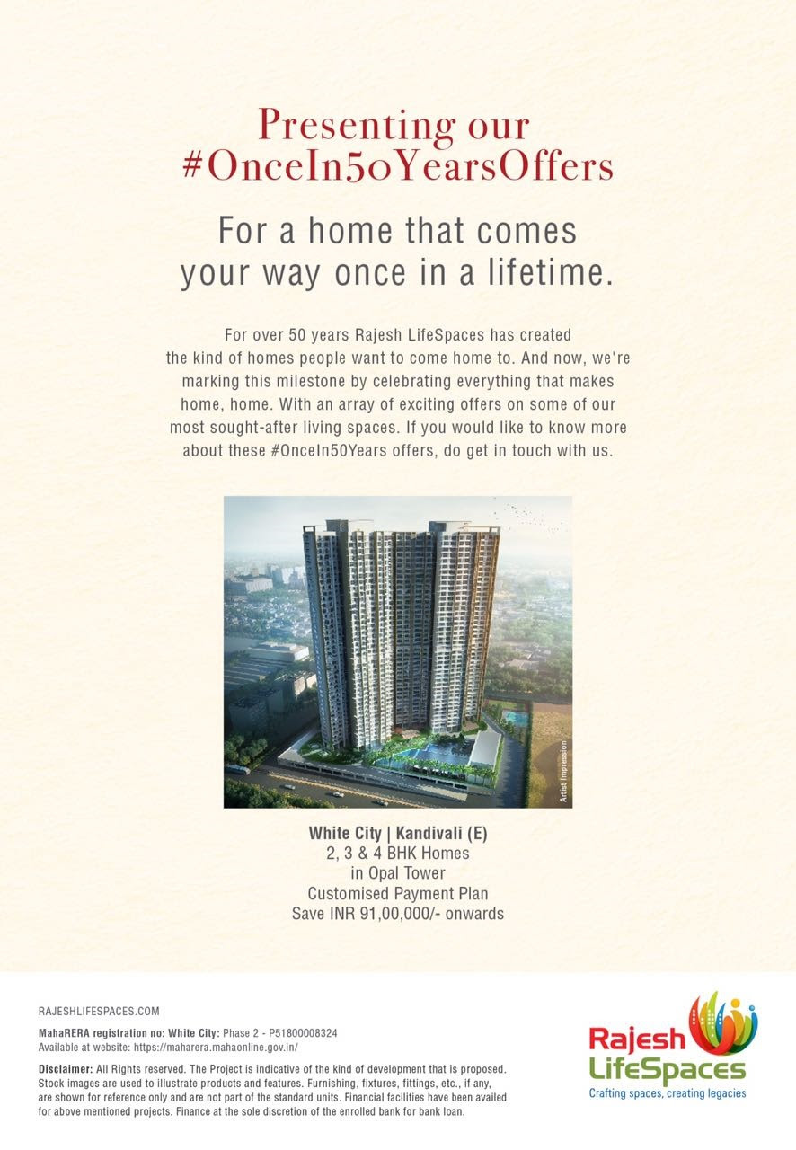 Presenting Our Once in 50 Years offers at Rajesh Life Space in Mumbai